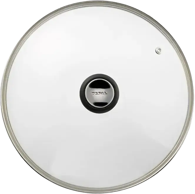 Tefal Exception 28097612 Glass Lid, 26 cm, Stainless Steel Rim and Bakelite Handle with Steam Vent, Transparent