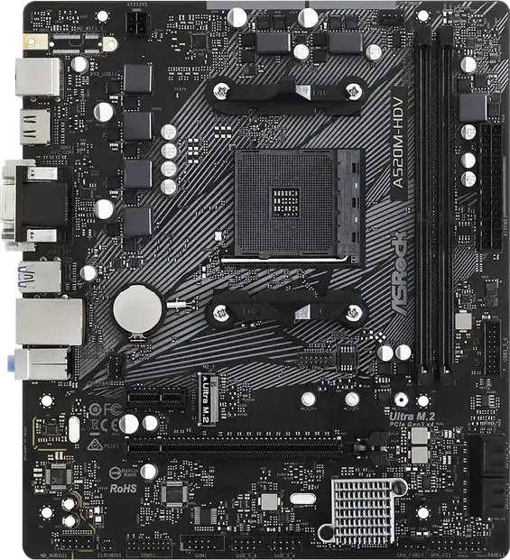Placă de bază ASRock A520M-HDV, AM4, AMD A520, Micro-ATX