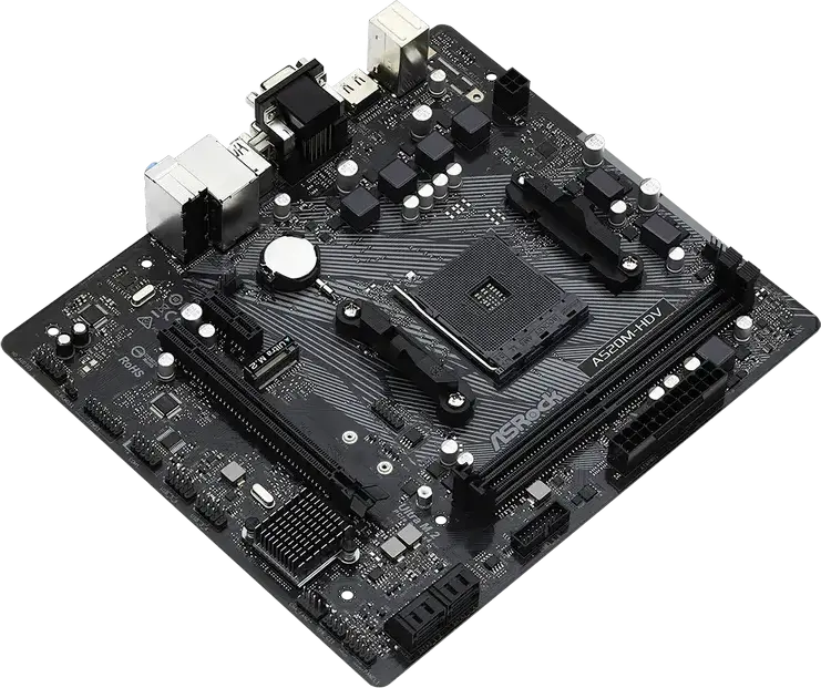 Материнская плата ASRock A520M-HDV Micro-ATX, сокет AMD AM4, чипсет A520, поддержка Ryzen 3000/4000/5000, Dual Channel DDR4 4733+(OC), Ultra M.2, HDMI