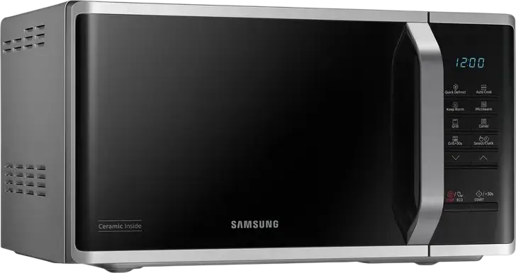 Cuptor cu Microunde si Grill Samsung MG23K3523AS/E2, Capacitate 23L, Putere 800W/1100W, Interior Ceramic, Otel Inoxidabil, Gri