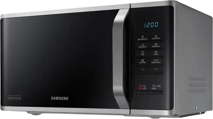 Cuptor cu Microunde si Grill Samsung MG23K3523AS/E2, Capacitate 23L, Putere 800W/1100W, Interior Ceramic, Otel Inoxidabil, Gri
