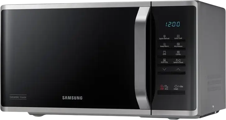 Cuptor cu Microunde si Grill Samsung MG23K3523AS/E2, Capacitate 23L, Putere 800W/1100W, Interior Ceramic, Otel Inoxidabil, Gri
