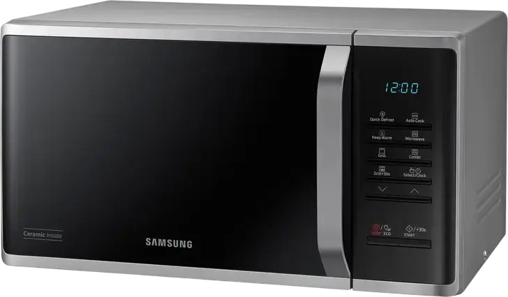 Cuptor cu Microunde si Grill Samsung MG23K3523AS/E2, Capacitate 23L, Putere 800W/1100W, Interior Ceramic, Otel Inoxidabil, Gri