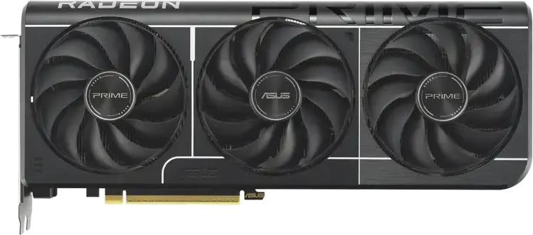 Видеокарта ASUS Prime Radeon RX 9060 XT, 16GB GDDR6, Navi 44, Boost до 3330 MHz, PCI Express 5.0, 3 вентилятора Axial-tech, PRIME-RX9060XT-O16G