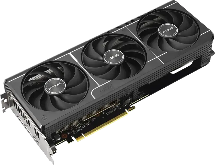 Видеокарта ASUS Prime Radeon RX 9060 XT, 16GB GDDR6, Navi 44, Boost до 3330 MHz, PCI Express 5.0, 3 вентилятора Axial-tech, PRIME-RX9060XT-O16G