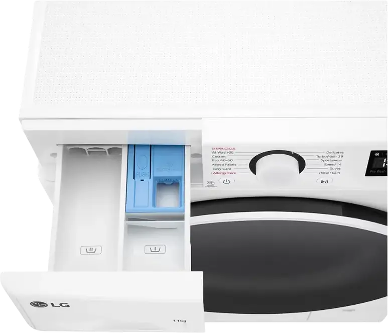 LG F4WR511S0W Front-Loading Washing Machine, 11kg, Energy Class A, 1400 rpm, AI DD, Steam, TurboWash 39, Allergy Care, Inverter Direct Drive, White