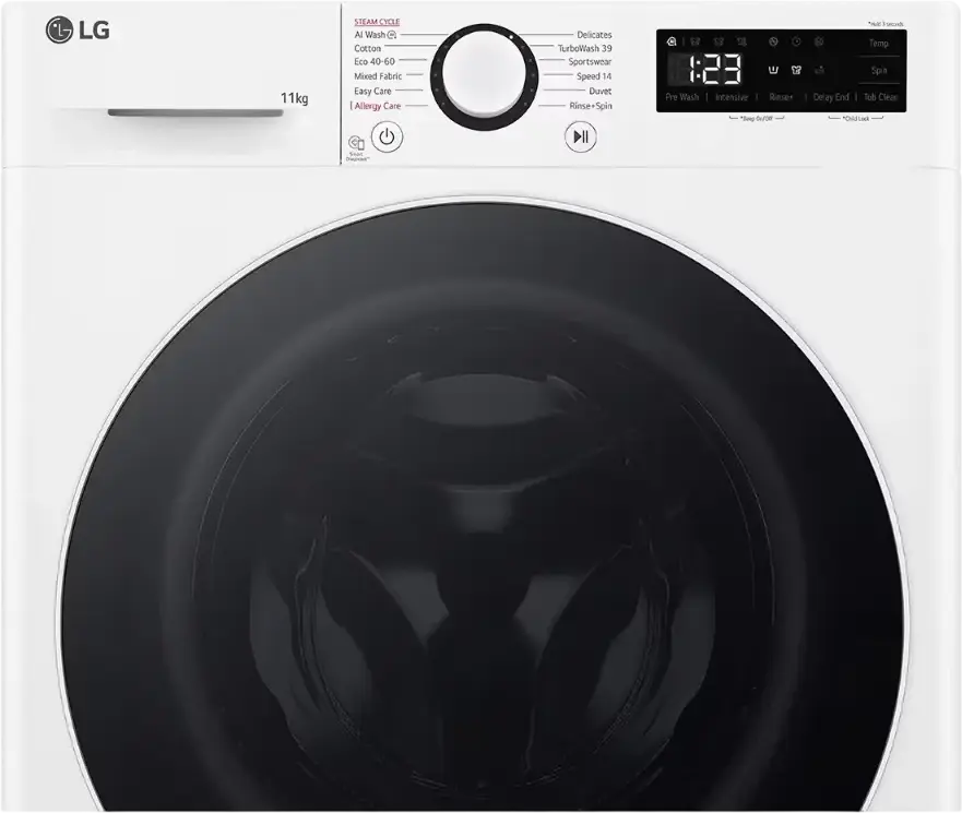 LG F4WR511S0W Front-Loading Washing Machine, 11kg, Energy Class A, 1400 rpm, AI DD, Steam, TurboWash 39, Allergy Care, Inverter Direct Drive, White