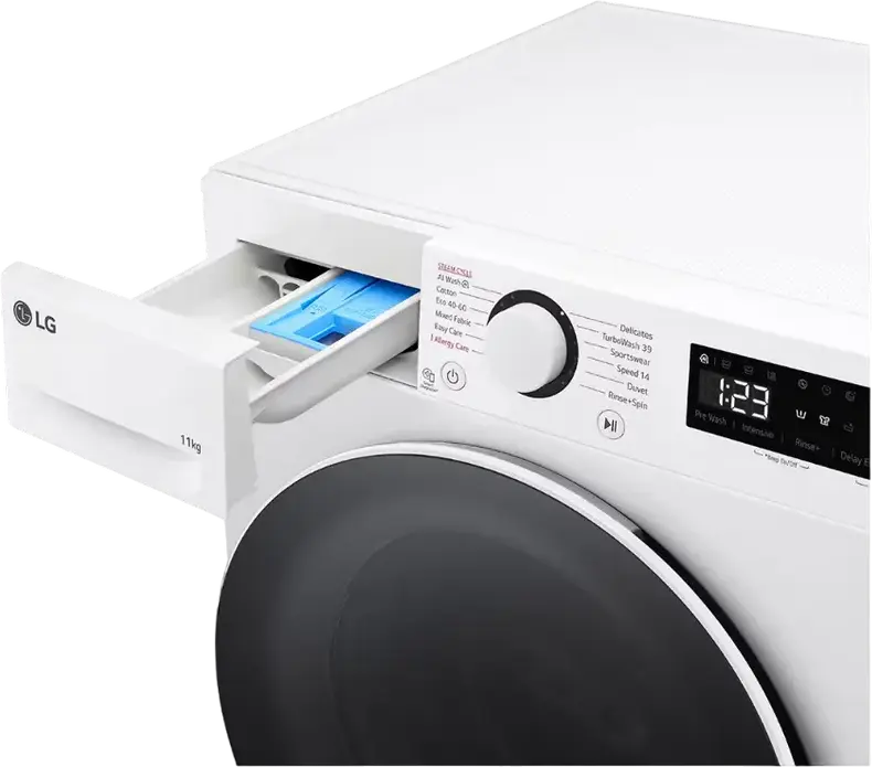 LG F4WR511S0W Front-Loading Washing Machine, 11kg, Energy Class A, 1400 rpm, AI DD, Steam, TurboWash 39, Allergy Care, Inverter Direct Drive, White