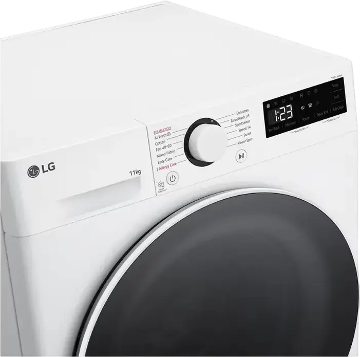 LG F4WR511S0W Front-Loading Washing Machine, 11kg, Energy Class A, 1400 rpm, AI DD, Steam, TurboWash 39, Allergy Care, Inverter Direct Drive, White