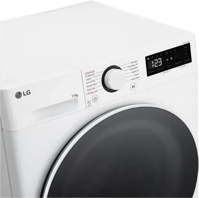 LG F4WR511S0W Front-Loading Washing Machine, 11kg, Energy Class A, 1400 rpm, AI DD, Steam, TurboWash 39, Allergy Care, Inverter Direct Drive, White