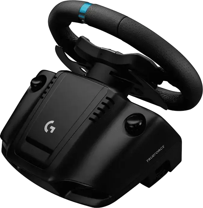Logitech G923 TRUEFORCE Racing Wheel and Pedals, Dual-Motor Force Feedback, 900 Degree Rotation, Leather Grip, Steel Pedals, for PS5, PS4, PC, Black