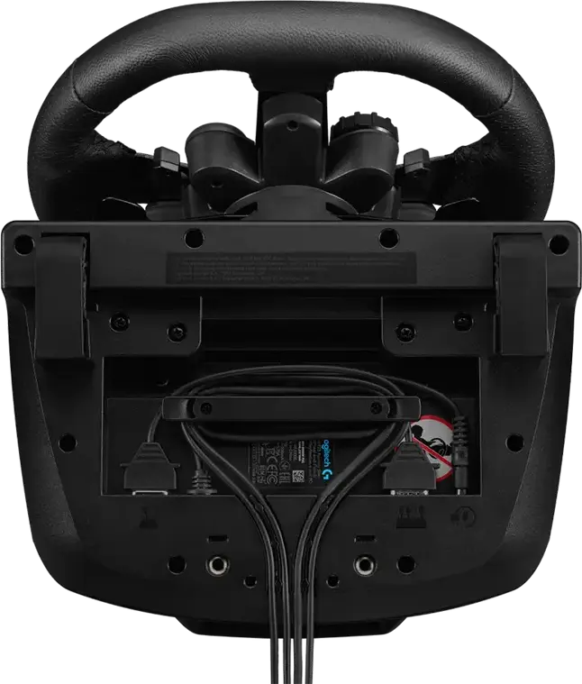 Logitech G923 TRUEFORCE Racing Wheel and Pedals, Dual-Motor Force Feedback, 900 Degree Rotation, Leather Grip, Steel Pedals, for PS5, PS4, PC, Black
