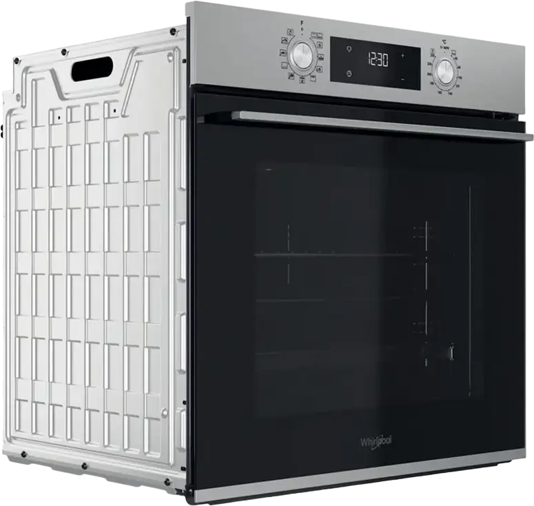 Встраиваемый электрический духовой шкаф Whirlpool OMK58HU1X, 71л, класс A+, 8 функций, гидролитическая очистка, Cook3, нержавеющая сталь и черный, 59.5x59.5x55.1 см