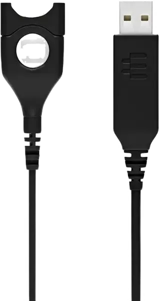 EPOS USB-ED 01 USB to Easy Disconnect Adapter Cable with Mono Sound Card for SC 200 and SC 600 Series Headsets, Black