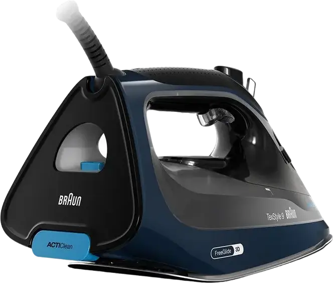 Fier de călcat cu abur Braun TexStyle 9 SI 9682 DB, 3200W, Talpă EloxalPlus, FreeGlide 3D, Sistem ActiClean Anti-calcar, Jet Abur 260g/min