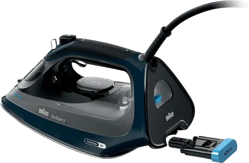 Fier de călcat cu abur Braun TexStyle 9 SI 9682 DB, 3200W, Talpă EloxalPlus, FreeGlide 3D, Sistem ActiClean Anti-calcar, Jet Abur 260g/min
