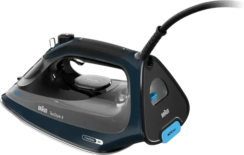 Fier de călcat cu abur Braun TexStyle 9 SI 9682 DB, 3200W, Talpă EloxalPlus, FreeGlide 3D, Sistem ActiClean Anti-calcar, Jet Abur 260g/min