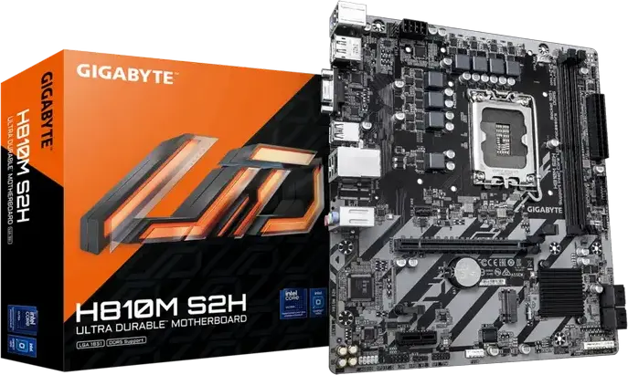 Placa de baza Gigabyte H810M S2H Micro-ATX LGA1851 Intel H810 DDR5 6400MHz 128GB RAM PCIe Gen4 M.2 HDMI 2.1 DP 2.1 VGA