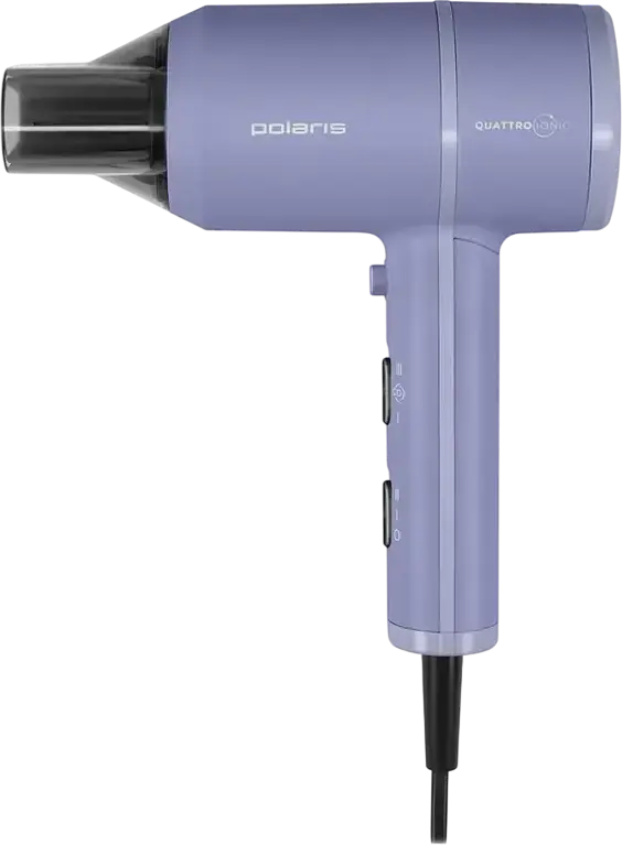 Uscător de păr Polaris PHD2044Ti Quattro Ionic 1900W, Lavandă, cu Ionizare, 3 Setări de Temperatură, 2 Moduri de Flux de Aer, Aer Rece și 2 Acumulatoare