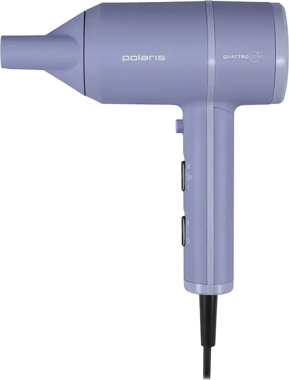Uscător de păr Polaris PHD2044Ti Quattro Ionic 1900W, Lavandă, cu Ionizare, 3 Setări de Temperatură, 2 Moduri de Flux de Aer, Aer Rece și 2 Acumulatoare