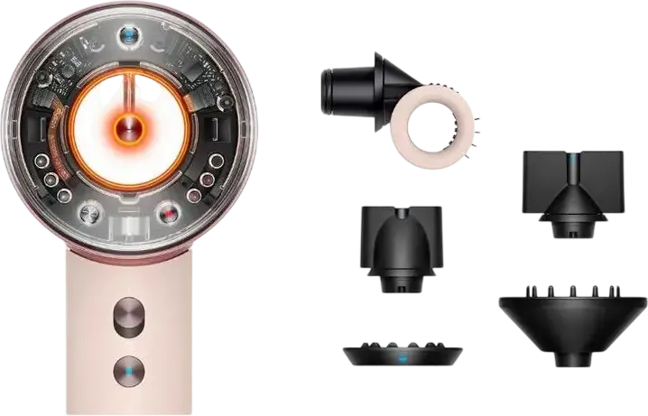 Fondant de păr Dyson Supersonic Nural HD16 1600W cu Scalp Protect, Pause Detect, Recunoaștere Accesorii, 5 Acumulări de Styling, Ceramic Pink