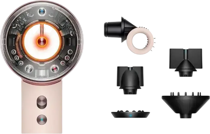 Fondant de păr Dyson Supersonic Nural HD16 1600W cu Scalp Protect, Pause Detect, Recunoaștere Accesorii, 5 Acumulări de Styling, Ceramic Pink