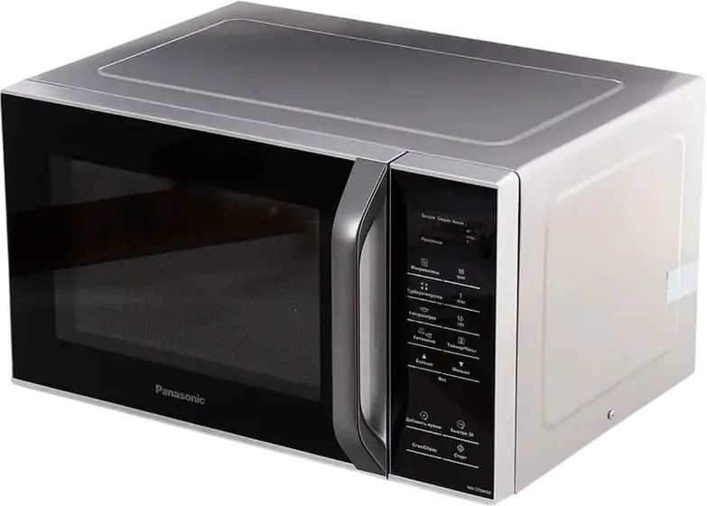 Panasonic NN-ST34HMZUE Solo Microwave Oven, 25L Capacity, 800W Power, 12 Auto Programs, Enamel Interior, Stainless Steel Grey