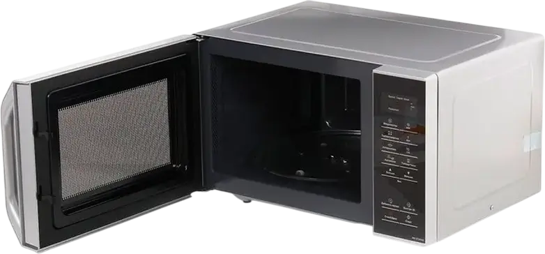 Panasonic NN-ST34HMZUE Solo Microwave Oven, 25L Capacity, 800W Power, 12 Auto Programs, Enamel Interior, Stainless Steel Grey