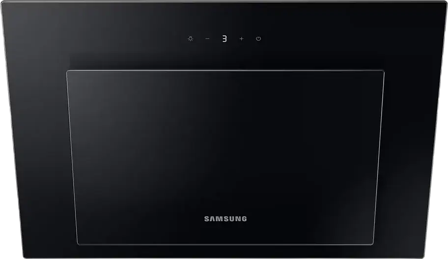 Samsung NK24B3501VB/WT Wall-Mounted Kitchen Hood, Black Glass, Touch Control, LED Display, 586 m3/h Extraction/Recirculation, 59.7 cm Width