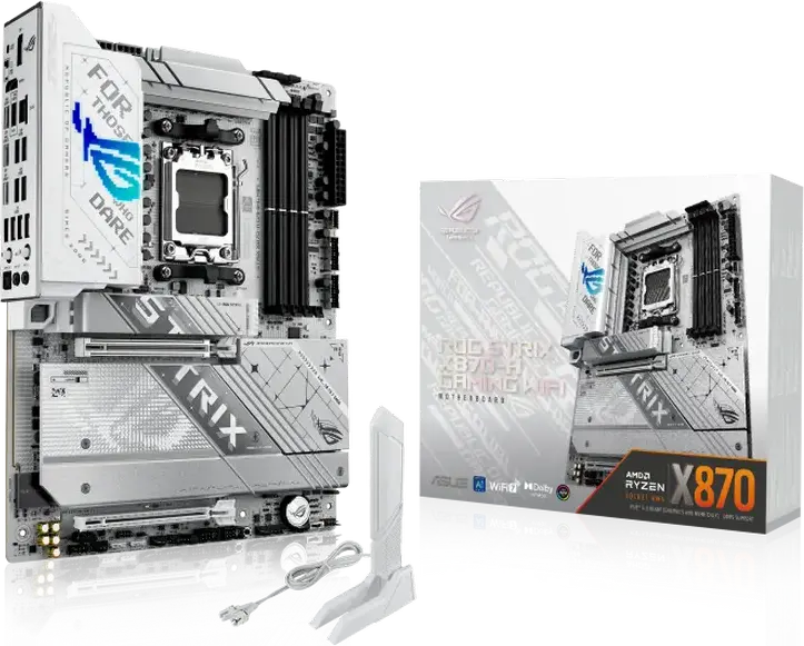 Placa de baza ASUS ROG STRIX X870-A GAMING WIFI AM5 AMD X870 ATX DDR5 192GB 8400MT/s PCIe 5.0 WiFi 7 Bluetooth 5.4 Alb