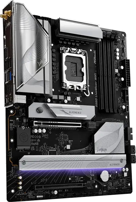 Материнская плата ASRock B860 LiveMixer WiFi ATX LGA1851 Intel B860 DDR5 8666+МГц PCIe 5.0 Thunderbolt 4 Wi-Fi 6E 2.5G LAN для Intel Core Ultra Series 2