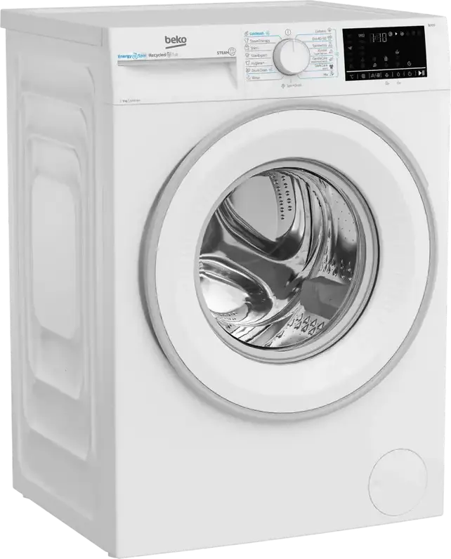 Beko B3WFU49215WW Front-Loading Washing Machine, 9kg Capacity, Class A, 1200 rpm, ProSmart Inverter Motor, SteamTherapy, HomeWhiz Wi-Fi, White