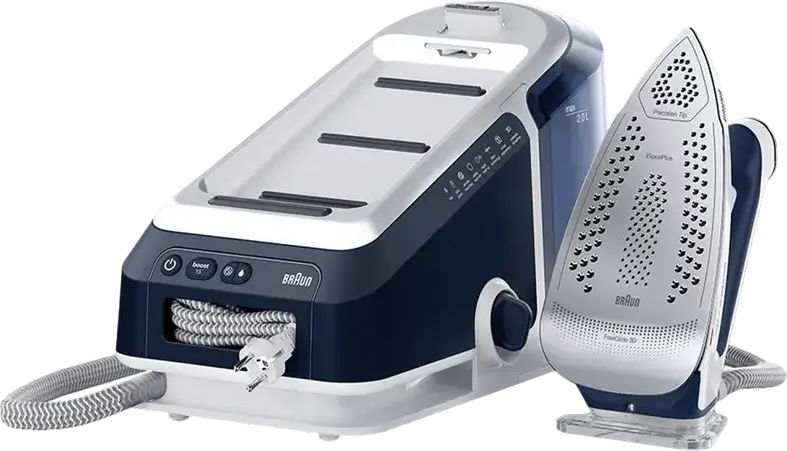 Парогенератор Braun CareStyle 7 Pro IS7282BL, Мощность 2700 Вт, Давление 8 бар, Подошва EloxalPlus FreeGlide 3D, Технологии i-Mode и iCare