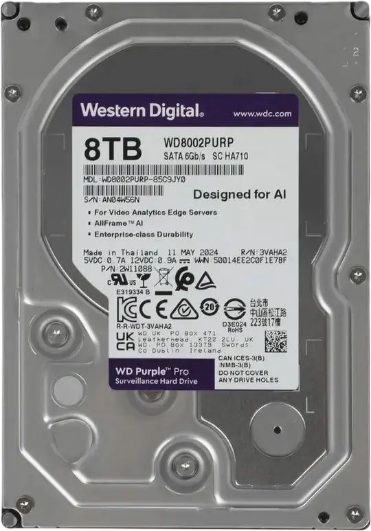 Unitate HDD Western Digital WD Purple Pro, 3.5", 8 TB <WD8002PURP>