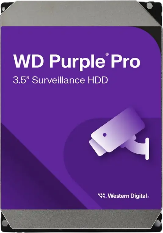 Western Digital WD Purple Pro 8TB HDD WD8002PURP, 3.5-inch SATA 6Gb/s, 7200 RPM, 256MB Cache, CMR, AllFrame AI, 64 HD Camera Streams, Surveillance Drive