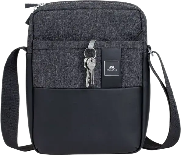 Geantă Crossbody pentru Tabletă RivaCase Lantau 8811 până la 11 inch, Material Eco-friendly RPET Polyester, Curea Reglabilă, Black Melange