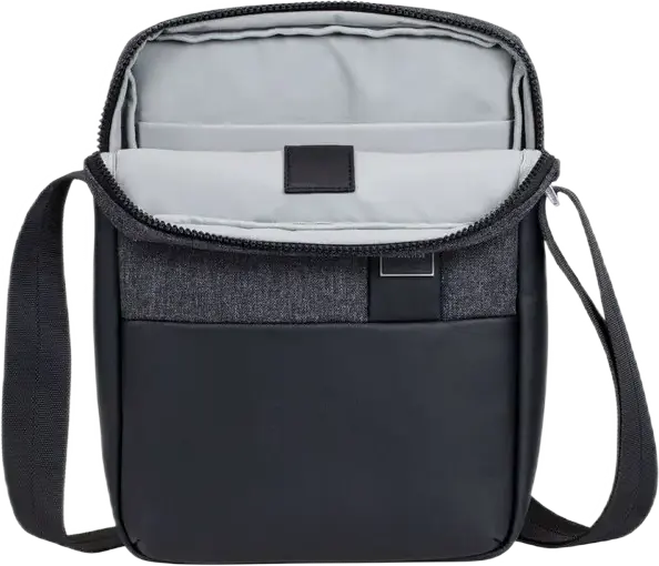 Geantă Crossbody pentru Tabletă RivaCase Lantau 8811 până la 11 inch, Material Eco-friendly RPET Polyester, Curea Reglabilă, Black Melange