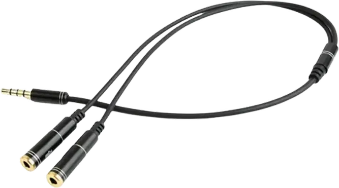 Audio Adaptor Cablexpert CCA-417M, 3.5mm 4-pin (M) - 2x 3.5mm 3-pin (F), 0,2m, Negru