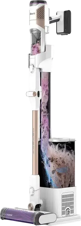 Shark IW3612EUT Cordless Stick Vacuum 2-in-1 with Auto-Empty Station, QuadClean Brush, Anti Hair Wrap, HEPA Filter, Flexology, 240W, White