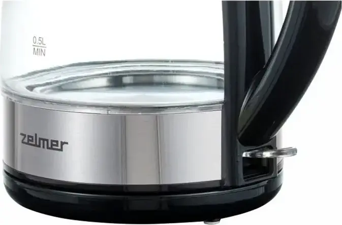 Zelmer ZCK8011 Electric Kettle 1.7L, 2200W Glass and Stainless Steel, 360° Rotational Base, Auto Power-Off, Boil-Dry Protection, Anti-Calc Filter