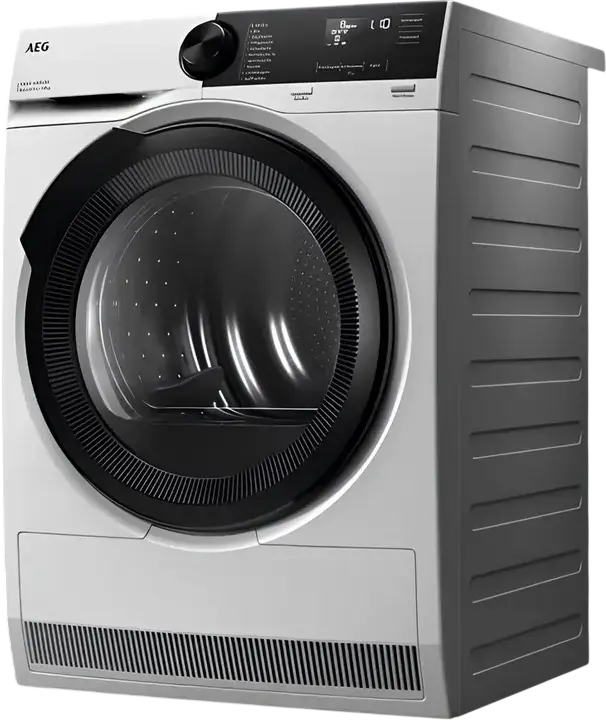 Конденсационный сушильный автомат с тепловым насосом AEG TR7284E SensiDry, 8 кг, класс энергопотребления C, инверторный мотор, MixDry и EasyIron, белый