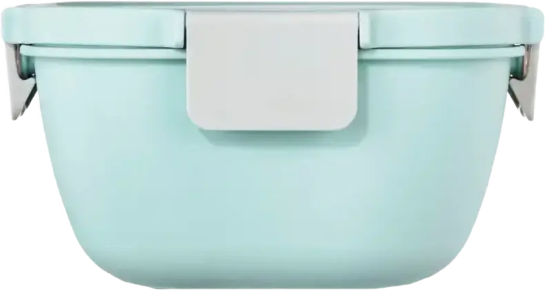 Xavax 181585 To Go Lunch Box Food Storage Container, 1700 ml Plastic Container for Warm and Cold Dishes with Locking Clips and Fork, Blue