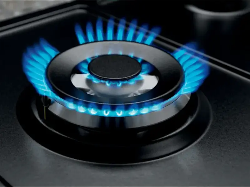 Газовая варочная панель Electrolux KGS6436K для встраивания, 4 конфорки с WOK и Speed Burner, эмалированная сталь, чугунные решетки, Gas-Control, черная, 59.5x51 см