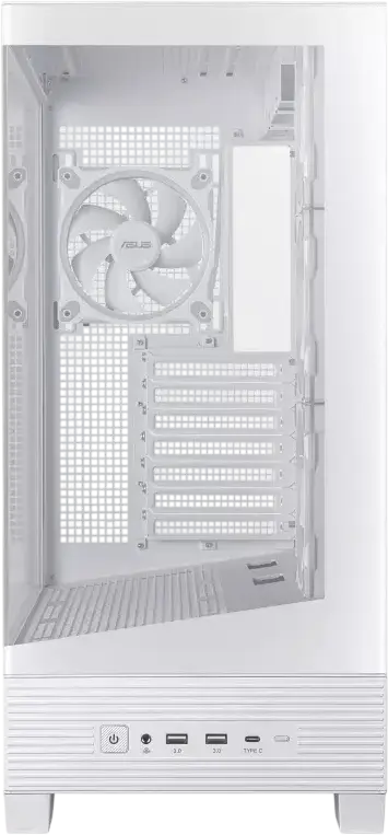 ASUS A31 PLUS TG ARGB Mid Tower ATX Case, White, Tempered Glass Panoramic Side Panel, 4x ARGB Fans, 360mm Radiator Support, 380mm GPU Max, ATX/mATX/ITX