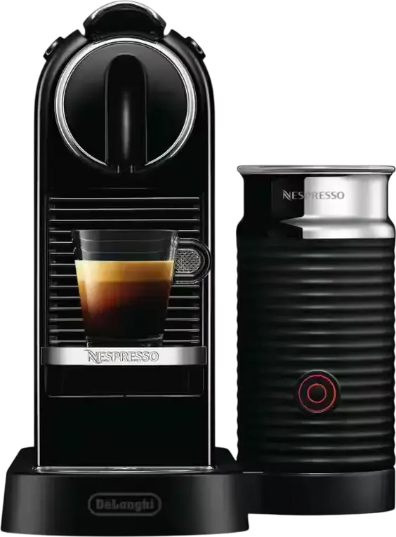 aparat de cafea DeLonghi Citiz EN267.BAE compatibil cu capsule Nespresso, Pompa 19 bar, rezervor 1L, spumator de lapte automat Aeroccino, Negru