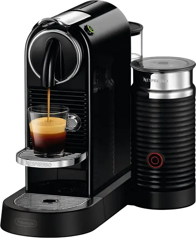 aparat de cafea DeLonghi Citiz EN267.BAE compatibil cu capsule Nespresso, Pompa 19 bar, rezervor 1L, spumator de lapte automat Aeroccino, Negru