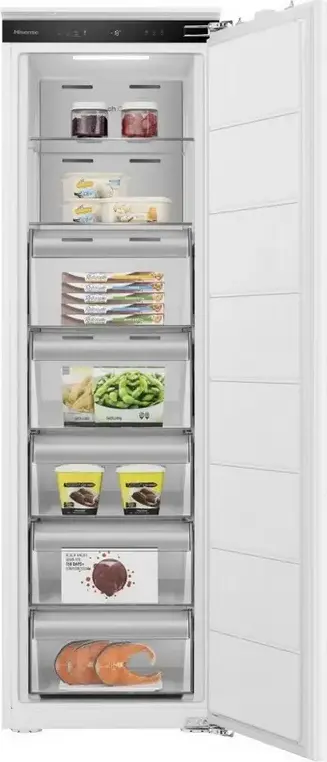 Hisense FT3B213SAWE Built-in Upright Freezer, 235L, Total No Frost, Inverter Compressor, Convert Function, LED Display, White, 1772x540x545mm