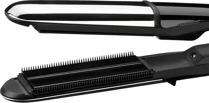 BaByliss ST496E Steam Shine Styler 2-in-1 Hair Straightener and Curler, Diamond Ceramic Plates, Ionic Function, Continuous Steam, 150-230°C