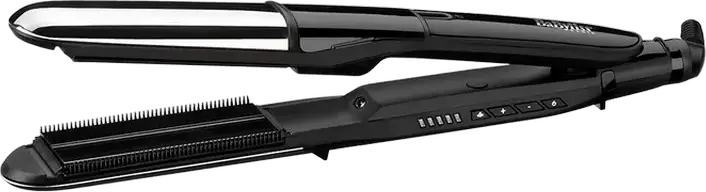 Placă de îndreptat părul BaByliss 2 in 1 Steam Shine ST496E, Negru | Argintiu