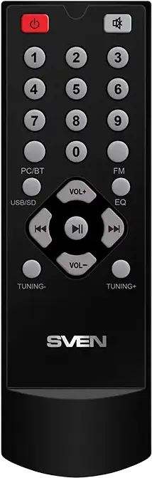 SVEN MS-304 2.1 Multimedia Speaker System, 40W RMS, Bluetooth, USB, SD, FM Radio, MDF Wood Casing, Remote Control, Black/Red